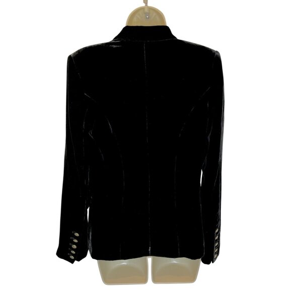 L’Agence Kenzie Velvet Blazer Jacket Black - Size 0 - Picture 9 of 11
